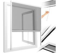 TecTake® mosquitera Ventana Ajustable, Malla mosquitera Enrollable, mosquitera Tela, Red antimosquitos Ventana, Resistente a la Intemperie, instalación fácil Interior/Exterior - 130 x 160 cm Blanco