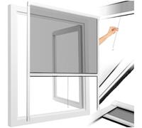 TecTake® mosquitera Ventana Ajustable, Malla mosquitera Enrollable, mosquitera Tela, Red antimosquitos Ventana, Resistente a la Intemperie, instalación fácil Interior/Exterior - 110 x 160 cm Blanco
