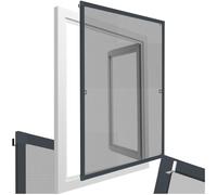 tectake® Mosquiteras Ventana 80 x 100 cm, Tela Mosquitera, Mosquiteras Ventanas Aluminio, Red Antimosquitos Ventana, Mosquitera Ventana Ajustable, Resistente y Transpirable - Antracita