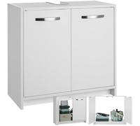TecTake® Mueble bajo Lavabo, Almacenamiento baño con 2 Compartimentos espaciosos, Mueble bajo Lavabo con Puertas batientes, Mueble baño Auxiliar, Mueble Fregadero, Armario bajo para baño - Modelo B
