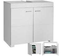 TecTake® Mueble Bajo Lavabo Con 2 Compartimentos Espaciosos, Puertas Batientes, Auxiliar Para Baño, Fregadero y Armario - Modelo C