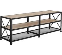 Tectake Mueble bajo para televisor, madera industrial clara, roble Sonoma
