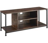 Tectake Mueble bajo TV con 4 estantes fijos y uno ajustable, roble rústica