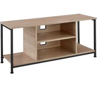 Tectake Mueble bajo TV con 4 estantes fijos y uno ajustable, roble Sonoma