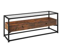 TecTake® Mueble TV con Tablero Extraíble, Mueble Television para Salón y Almacenaje, Muebles de Salon, Aparadores para Salon, Mesa TV - 121,5 x 41,5 x 50,5 cm Madera Industrial Oscura, Rústica