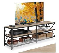 TecTake® Mueble TV de Estilo Industrial, Aparador Salon para Televisor con 3 Alturas, Aparadores para Salon y Dormitorio - 161 x 41,5 x 50,5 cm Madera Industrial Clara, Roble Sonoma