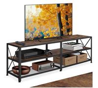 TecTake® Mueble TV de Estilo Industrial, Aparador Salon para Televisor con 3 Alturas, Aparadores para Salon y Dormitorio - 161 x 41,5 x 50,5 cm Madera Industrial Oscura, Rústica