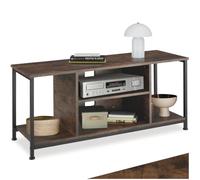 TecTake® Mueble TV Salon Estilo Industrial, Madera y Acero, Aparadores para Salon, Mesa TV con Pies Ajustables - 110 x 40 x 50,5 cm Madera Industrial Oscura, Rústica