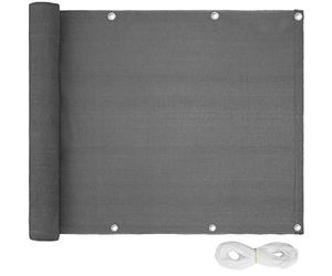 tectake® Pantalla de Protección, Malla Ocultacion para Balcon y Jardin, Tela Impermeable Exterior, Malla Sombreo, Toldo Lateral - 600 x 75 x 0,5 cm Gris