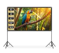 tectake® Pantalla Proyector 101 Pulgadas 16:9 Portátil, Pantalla para Proyector HD, Tela para Proyector Resistente, Plegable, Bolsa de Transporte - 310 x 220 cm