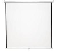 tectake® Pantalla proyector Enrollable, Montaje en Pared y Techo, ángulo de visión 125°, Doble Capa sin Arrugas, formatos 1:1, 4:3, 16:9, Pantalla proyector, proyector Pantalla - 203 x 203 cm 110"