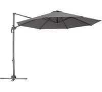 Tectake Parasol protección UV 50+, ø 300 cm con pedal y funda, gris