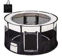 tectake® Parque para Perros Plegable Ideal para Interior y Exterior, Parque para Cachorros con Jaula Perro y Valla para Perros, Perfecto como Corralito o Parque para Gatos - Negro