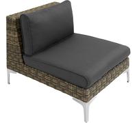 Tectake Pieza modular para conjunto de ratán Villanova central 69 x 89 x 72 cm