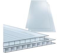 tectake® Placas de Policarbonato Transparente, Resistente al Exterior, Tejado Exterior y Marquesina Puerta Exterior, Fácil de Cortar, Policarbonato para Techo Exterior Lluvia - 121 x 60,5 x 0,38 cm