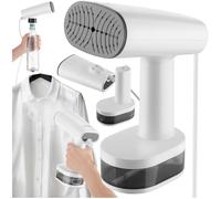 tectake® plancha vertical vapor, 1640W, 370ml depósito de agua, 3 modos de vapor, plancha de viaje, plancha vapor ropa, calentamiento en 30 segundos, plancha ropa vertical - Blanco