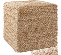 TecTake® Puff Salón con Relleno Incluido, Reposapies Salón, Puff Dormitorio, Puff Sillón, Mueble Salón, Puff Pequeño, Puff con Relleno, Decoración Habitación - 40 x 40 x 41 cm Cubo