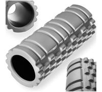 tectake® Rodillo Masaje Muscular con Relieves Profundos, para Masajeador Cervical y Espalda, Masajeador de Piernas, Fisioterapia y Musculacion, Ayuda en la Recuperación Muscular - 1 Unidad Gris