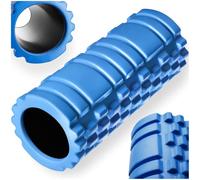 tectake® Rodillo Masaje Muscular con Relieves Profundos, para Masajeador Cervical y Espalda, Masajeador de Piernas, Fisioterapia y Musculacion, Ayuda en la Recuperación Muscular - 1 Unidad Azul