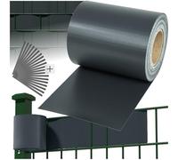 tectake® Rollo Aislamiento Aislante PVC 19 cm de Alto, Protección UV, Privacidad, Clips de Sujeción, Malla Sombreo, Ocultacion Jardin Exterior, Valla Jardin Exterior - 70 m Antracita