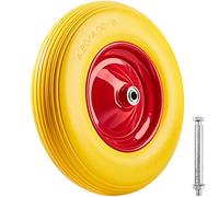 TecTake Rueda para carretilla goma maciza | incl. Llanta de aluminio e eje | Capacidad de carga: 150kg