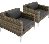 Tectake Set de piezas modulares para conjunto de ratán villanova 2 asientos