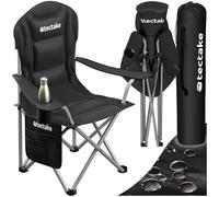 TecTake® Silla de Camping Plegable, Acolchada y con Portavasos, Silla Plegable con Bolsillo Lateral y Bolsa de Transporte, Tejido Impermeable, Silla Exterior Acampada, Playa, Jardín, Picnic - 1 Silla