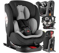 tectake® Silla de Coche Giratoria 360°, Uso Desde el Nacimiento Hasta 150 cm, Homologada i-Size con ISOFIX y Top Tether, Reposacabezas y Arnés Ajustables, Protección Lateral, Reductor Extraíble