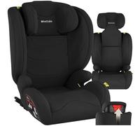 tectake® Silla de Coche Infantil, Homologada i-Size ECE R129, Con ISOFIX, Protección Contra Impactos Laterales, Reposacabezas Regulable, Acolchado Extragrueso, Funda Extraíble, 100-150 cm - negro