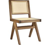 Tectake Silla de comedor, ratán vienés, estilo Boho, carga 120kg, roble claro