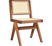 Tectake Silla de comedor ratán vienés, estilo Boho, carga 120kg, roble oscuro