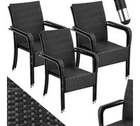 TecTake® Silla de Jardín de Ratán y Acero Apilable, Muebles Jardín Exterior Resistentes a la Intemperie, Silla Conjunto Jardín Exterior, Sillas Terraza o Patio, Fácil Montaje, MAX. 120 kg - 6 Sillas