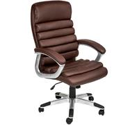 Tectake Silla de oficina, acolchada, giratoria, ajustable, ergonómica, marrón
