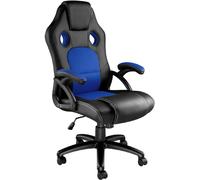 Tectake Silla gaming de escritorio giratoria con respaldo ajustable, azul