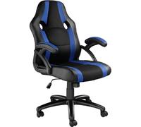 Tectake Silla gaming de escritorio giratoria con respaldo ajustable, azul