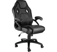 Tectake Silla gaming de escritorio giratoria con respaldo ajustable, negro