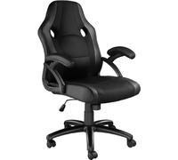Tectake Silla gaming de escritorio giratoria con respaldo ajustable, negro