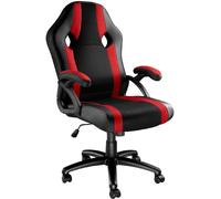 Tectake Silla gaming de escritorio giratoria con respaldo ajustable, rojo