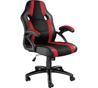 Tectake Silla gaming de escritorio giratoria con respaldo ajustable, rojo