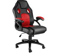 Tectake Silla gaming de escritorio giratoria con respaldo ajustable, rojo