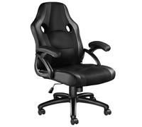 TecTake® Silla Gaming, Silla Oficina Ergonómica, Reposabrazos, Ajustable Altura, Silla Estudio, Gaming Chair, Asiento Gamer, Sillón Gaming, Ergonómico, Mecanismo Basculante, Giro 360 - Negro/Negro