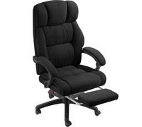TecTake® Silla Oficina Ergonomica con Reposapiés Desplegable, Mobiliario de Oficina, Reposabrazos Ajustables, Sillas Oficina, Sillón, Silla Escritorio, Sillas Escritorio - Negro