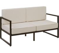 Tectake Sofá de jardín para 2 personas con acolchado XXL, marrón/beige