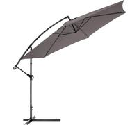 Tectake Sombrilla ø 350 cm, inclinable, incluye funda protectora, gris