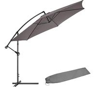 TecTake® Sombrilla, Protección UV, Inclinación Ajustable, Parasol Jardin, Sombrilla Terraza Exterior, Patio, Funda Protectora, Ventilación Superior - 3,5m Gris