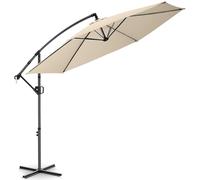 tectake® Sombrilla Terraza Exterior con Manivela Inclinación Regulable, Parasol Terraza Exterior con Doble Techo y Funda Protectora, Sombrillas Jardin Grandes, Muebles Jardin - 3 x 3 m Beige