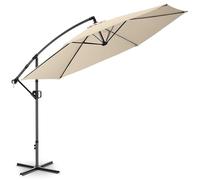 tectake® Sombrilla Terraza Exterior con Manivela Inclinación Regulable, Parasol Terraza Exterior con Doble Techo y Funda Protectora, Sombrillas Jardin Grandes, Muebles Jardin - 3,5 x 3,5 m Beige