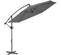tectake® Sombrilla Terraza Exterior con Manivela Inclinación Regulable, Parasol Terraza Exterior con Doble Techo y Funda Protectora, Sombrillas Jardin Grandes, Muebles Jardin - 3 x 3 m Gris