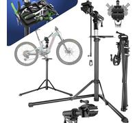 TecTake® Soporte Bicicleta Taller, Bandeja Magnética Giratoria, Caballete Bicicleta Plegable, Herramientas Bicicleta Eléctrica Montaña o Carretera, Soporte Taller Bicicleta Ajustable, Carga Max 50 kg