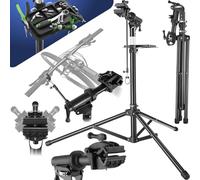 TecTake® Soporte Bicicleta Taller, Bandeja Magnética Giratoria, Caballete Bicicleta Plegable, Herramientas Bicicleta Eléctrica Montaña o Carretera, Soporte Taller Bicicleta Ajustable, Carga Max 50 kg